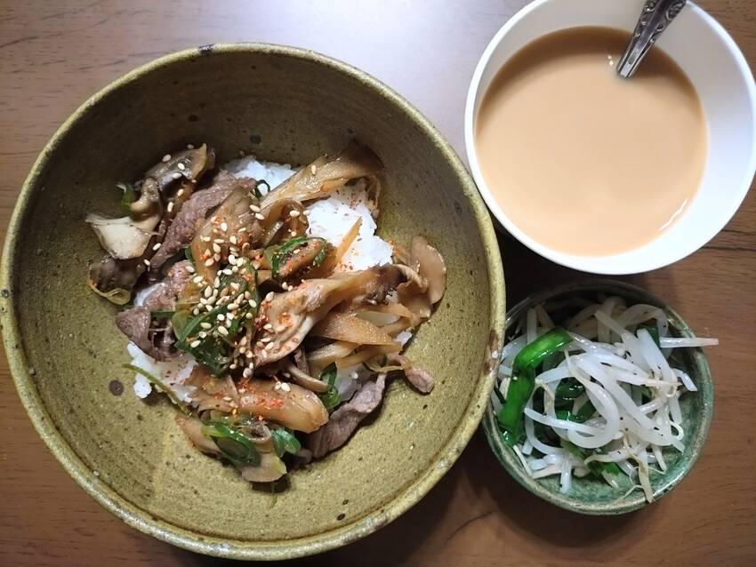 牛肉とゴボウと舞茸炒め煮して ...