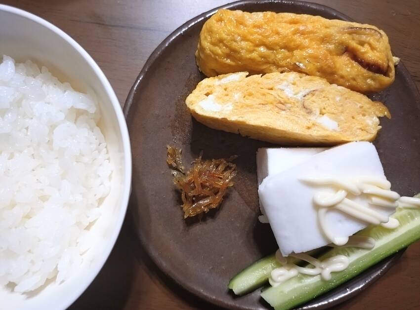 厚焼き玉子は卵３個で焼いて子供...