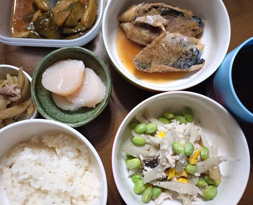 きゅうりの生姜酢醤油炒め サバ...