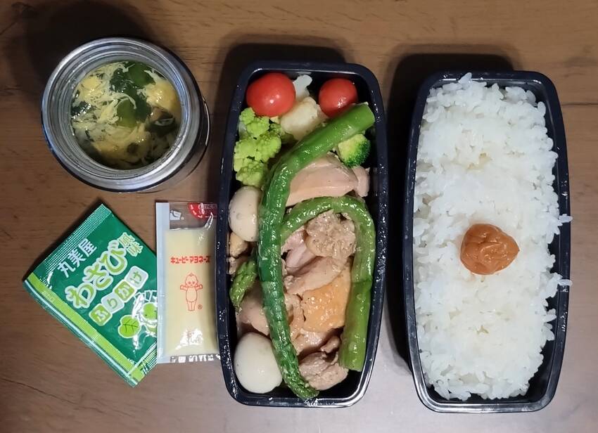 アスパラ長かったけど 切るの面...