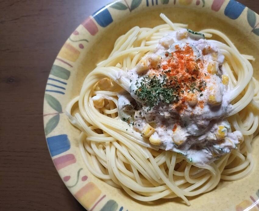 ツナマヨコーン冷製パスタ
