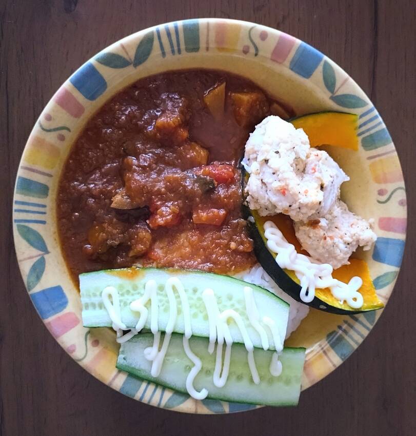 野菜のカレー 茄子とかトマトと...