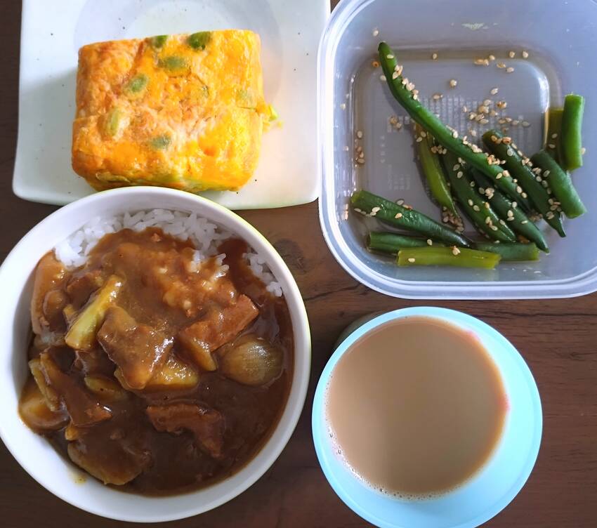 枝豆の卵焼き インゲンのごま和...