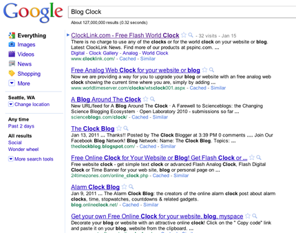 Search Result "Blog Clock"