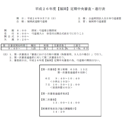 八段の部