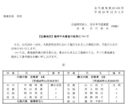平成２６年度【近畿地区】臨時中...