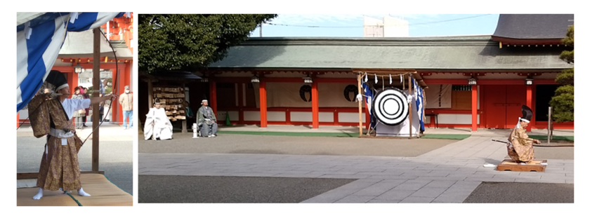 １月9日藤崎八幡宮で射去祭演武...