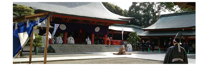 １月9日藤崎八幡宮で射去祭演武...
