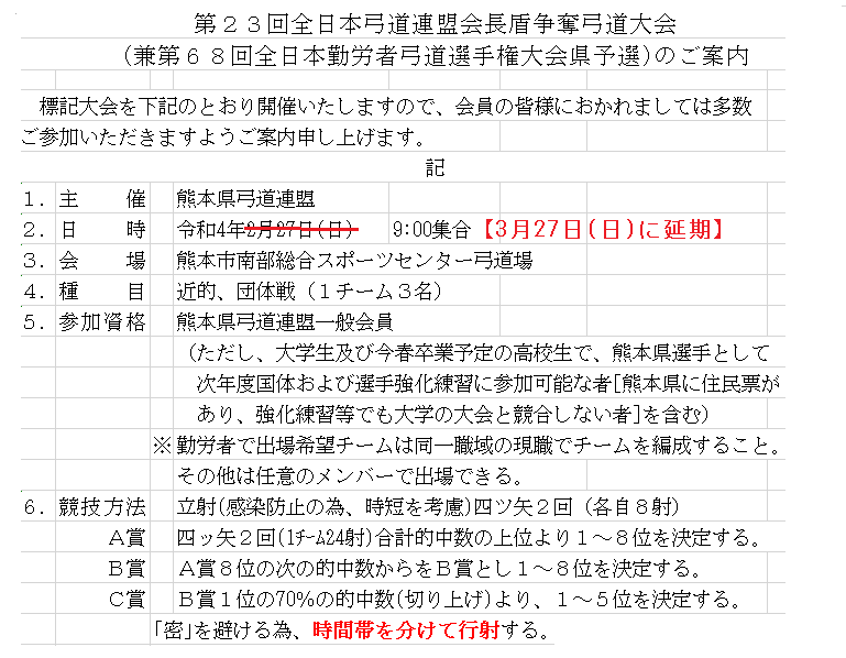 全弓連会長盾争奪 兼 全勤労大...