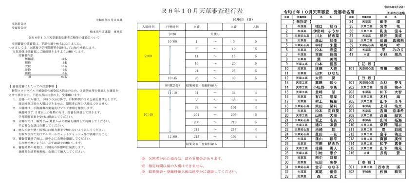 10月6日 天草審査 立順.進...