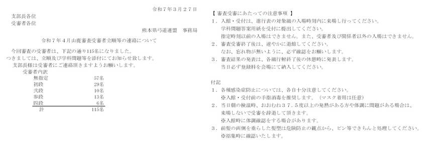 4月6日 山鹿審査 立順.進行...