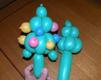 バルーンでクリスマスツリー試作...