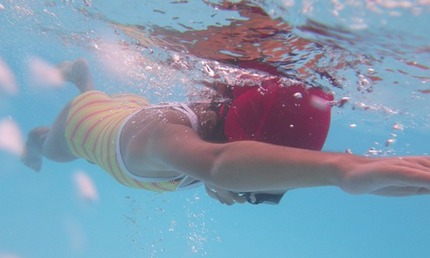 水泳の水中写真...