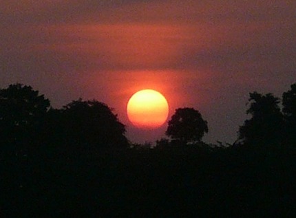 夕日...