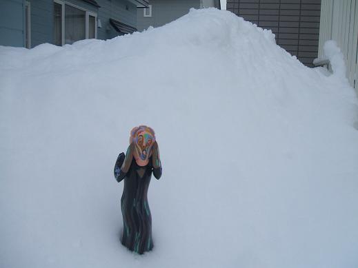雪だらけだ