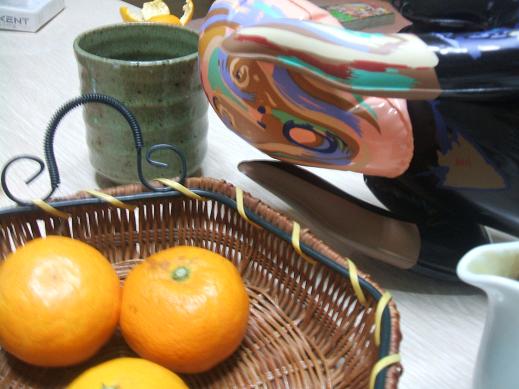 茶とみかんで